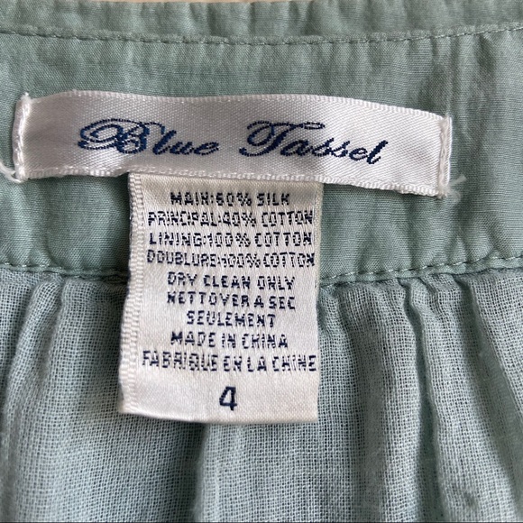 Anthropologie Blue Tassel Embroidered Skirt - Picture 3 of 15